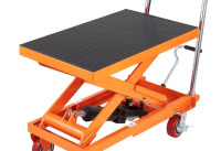 VEVOR Hydraulic Lift Table Cart, 1100lbs Capacity 35.4" Lifting Height, Manual Single Scissor Lift Table with 4 Wheels and Non-slip Pad, Hydraulic Scissor Cart for Material Handling and Transportation, Top Only New In Box $299