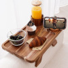 Nnewvante Couch Cup Holder Tray, 3 in 1 Large 15.36"x9.85" Acacia Wood Sofa Arm Clip on Tray Table with 360&deg;Rotated Phone Holder on Armrest New In Box $79