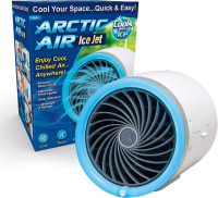 Arctic Air Ice Jet Personal Air Cooler, 3-Speed Room Cooler with Reusable Ice Packs, Portable Cooler with Multi-Directional Vent & 7 LED Lights, Whisper-Quiet Air Cooler for Room On Working $79