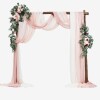 VEVOR Artificial Wedding Arch Flowers Kit, Pink Wedding Arch Flowers with Drapes Kit (Pack of 5) - 2 Pcs Floral Arrangement, 3 Pcs Sheer Drapes, for Ceremony Bouquets Reception Backdrop Decoration New In Box $199