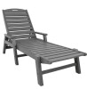 POLYWOOD NCC2280GY Slate Gray Nautical Folding Adjustable Chaise with Arms New in Box $499