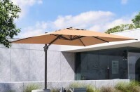 Pellebant 11 ft. x 9 ft. Rectangular Aluminum Heavy-Duty 360&deg; Rotation Cantilever Patio Umbrella in Tan New in Box $599