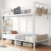 Jocoevol Bunk Bed Twin Over Twin, Heavy Duty Metal Industrial Bunkbeds with Ladder and Full-Length Guardrail, Convertible into 2 Individual Beds, Under-Bed Storage Space (White, Twin) New in Box $399