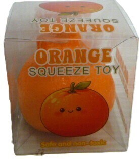 Crunchy Squeeze Orange Squishy Sensory Toy, Soft Orange Shaped Squeeze Fidget New In Box