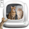 Meowant Self-Cleaning Cat Litter Box, 75L Extra Large Open for Multi Cats Integrated Safety Protection Anti-Pinch Automatic Cat Litter Box, APP Control, Odor Removal, Health Monitoring, Low Entry, Gray New In Box $399