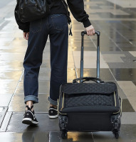 SVOPES Rolling Laptop Bag, Fits 17.3 in. with 4 Spinner Wheels and TSA Lock for Work Travel Business, Women and Men, Black Gold New In Box $199