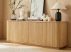 Ivy Bronx Sideboard Storage Cabinet TV Stand With Wave Pattern Buffet Cabinet Wooden Vertical Striped Cabinet For Kitchen/Bedroom/Entryway, 64''W X 15''D X 24''H. New in Box $699
