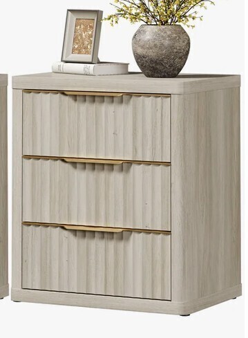 Ebern Designs Cesiro 3-Drawer Nightstand with Metal Glides New in Box $499