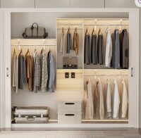 The Twillery Co Seward 62-96 Inch Hanging Closet System With Hanging Rod (Can Be Cut to Fit) New in Box $399