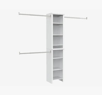 ClosetMaid Impressions White Wood Closet System Tower Kit, 82.46" H x 112.97" W x 14.57" D $299
