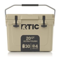 RTIC 20 QT Ultra-Tough Rotomolded Hard-Sided Ice Chest Cooler, Fits 30 Cans, Tan $299
