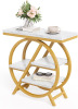 Little Tree End Table, 4-Tier Narrow Faux Marble Side Table Modern Nightstand and Bedside Table with Large Storage Space for Living Room, Home Office, Bedroom, White and Gold New In Box $299