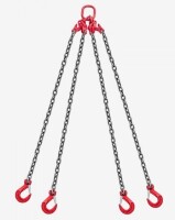 VEVOR Chain Sling, 3/8 in x 10 ft Lifting Chains with 4 Leg Grab Hooks, Heavy Duty G80 Alloy Steel Lifting Sling, 22900LBS Capacity, Adjustable Engine Chain Hoist Lifts for Cargo Security Towing New $299