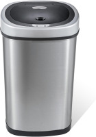 Ninestars 13 Gallon Oval Automatic Trash Can, 50L Touchless Motion Sensor Kitchen Garbage Can with Odor-Sealing Black Lid, Silver Stainless Steel New Shelf Pull $99