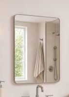 Niveal 30 in. W x 36 in. H Rectangular Framed Wall Bathroom Vanity Mirror in Brushed Nickel New In Box $299