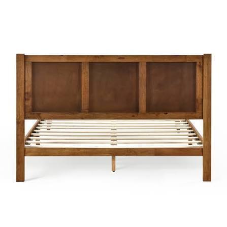 DG Casa Elly King Walnut Solid Rubberwood Platform Bed Frame New in Box $599