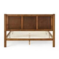 DG Casa Elly King Walnut Solid Rubberwood Platform Bed Frame New in Box $599