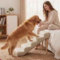 Tucker Murphy Pet Furniture-Style Pet Stairs for Dogs & Cats, Solid Wood Frame Dog Steps for Bed & Couch, Non-Slip Upholstered Pet Staircase, Up to 220 lbs New in Box $399