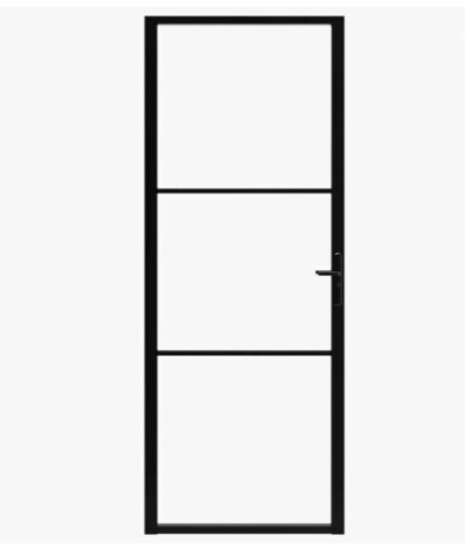 VidaXL interior Door ESG Glass and Aluminum 29.9"x79.3" Black New Open Box $499