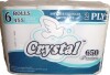Crystal 2 ply Bathroom Tissue Roll, 6-Pack New