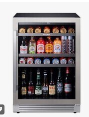 Ca'Lefort - Beverage cooler 24 inch Beverage Refrigerator, 180 Cans, 34&deg;F-54&deg;F, Glass Door, 3LED, Built-In/Freestanding,5.65 cu. ft - Stainless Steel New in Box Factory Refurbished $899