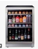Ca'Lefort - Beverage cooler 24 inch Beverage Refrigerator, 180 Cans, 34&deg;F-54&deg;F, Glass Door, 3LED, Built-In/Freestanding,5.65 cu. ft - Stainless Steel New in Box Factory Refurbished $899