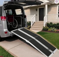Yesurprise Home Wheelchair Ramp Portable Aluminum Ramp with Non Skid Surface Reflective Strips 600lb New in Box $399