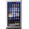 Simzlife 17.3'' W 130 Cans (12oz.) 3.3 Cubic Feet Freestanding Beverage Refrigerator with Glass Door, New Floor Model $499