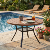 Winston Porter Nyoka 47.2" L x 47.2" W Outdoor Dining Table for 6, New in Box $399