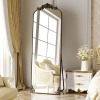 House of Hampton Jovitah Aluminium Frame Arch Freestanding Mirror, Bronze, New in Box $299