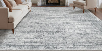 Bungalow Rose Non-Slip Washable Stain Resistant Area Rug For Living Room Bedroom Dining Room - Grey 8'X10' New $299