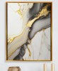 Everly Quinn 30" x 40" Abstract Geode Marble White And Gold II - Abstract Marble Wall Art New In Box $99