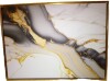 Everly Quinn 30" x 40" Abstract Geode Marble White And Gold II - Abstract Marble Wall Art New In Box $99 - 2