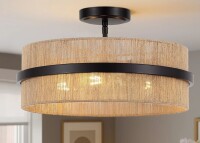 Willa Arlo&trade; Interiors 15.7" 3-Light Rope Semi Flush Mount Ceiling Light New In Box $199