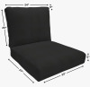 Eddie Bauer 2-Piece Outdoor Lounge Chair Cushion, Sunbrella Fade & Water Resistant for Outdoor Lounge Chairs & Deck Recliners, 23"W x 27"D, 5" thick; Back 24"W x 20"H, 5" thick, Reversible, Canvas Black New In Box $299