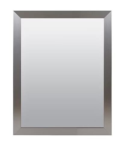 Zenna Professional 29.75-in W x 35.75-in H Rectangle Brushed Nickel Framed Framed Wall Mirror New In Box $299