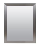 Zenna Professional 29.75-in W x 35.75-in H Rectangle Brushed Nickel Framed Framed Wall Mirror New In Box $299