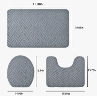 Ebern Designs 3 Piece Non-Slip Bath Rug $79