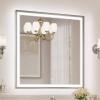 Bonosuki 36 in. H x 36 in. W Morden LED Bathroom Vanity Mirror with 0.8 in. Beveled Frame in Brushed Nickel new in box $399