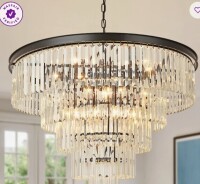 Mercer41 Makinlee Dimmable Tiered Chandelier New in Box $1499