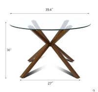 Pop Maison Oliver 39" Modern Round Glass Dining Table New in Box $599