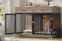 Archie & Oscar Chesterle Large Dog Crate Furniture Style With 2 Drawers And Divider New in Box $399