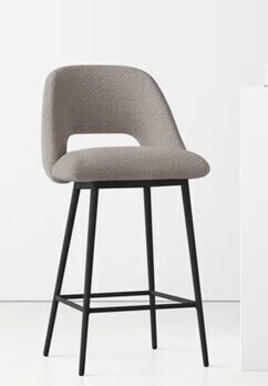 AllModern Valdez Boucle Upholstered Stool in Grey New in Box $799