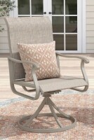 Lark manor Outdoor 360&deg; Swivel Patio Dining Chair Set with PVC-Coated Polyester New in Box $399