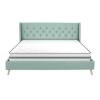 Novogratz Her Majesty Tufted Upholstered Bed Frame, King, Light Green Linen (2 Boxes) New in box $699