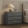 SICOTAS Crescent Collection 3-Drawer Nightstand in Dark Grey Oak New Open Box $399