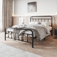 Elegant Home Full Size Bed Frame with Headboard and Footboard Vintage Metal Black New in Box $299
