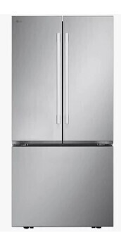 LG 33 in. W. 25 cu. ft. Smart 3-Door French Door Refrigerator Standard Depth MAX in PrintProof Stainless Steel New Floor Model On Working $2499