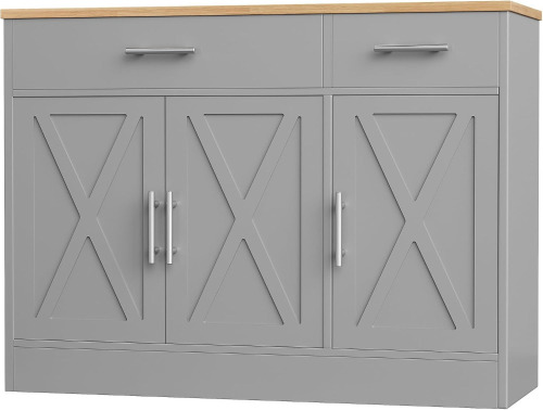 Shintenchi Modern Farmhouse Sideboard Buffet Cabinet in Dark Gray New in Box $499