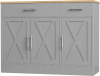 Shintenchi Modern Farmhouse Sideboard Buffet Cabinet in Dark Gray New in Box $499